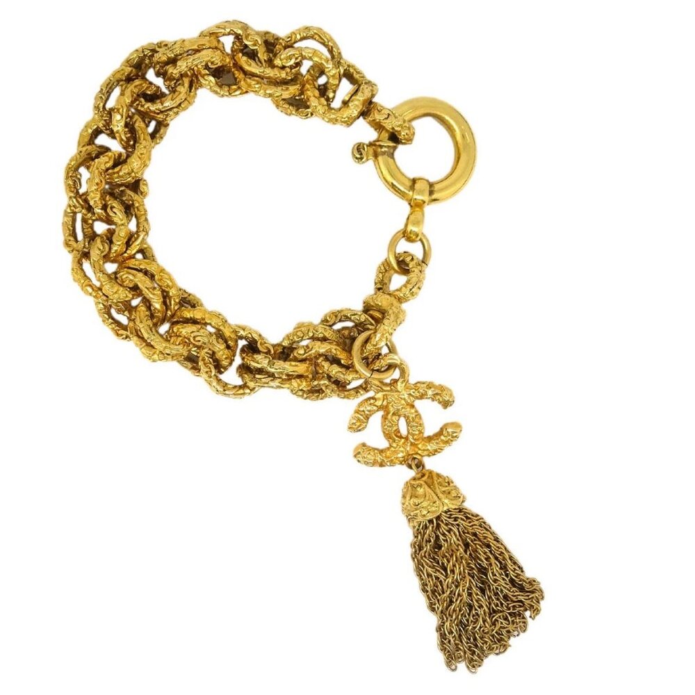 Chanel CC Bracelet Fringe Gold 93A 195157